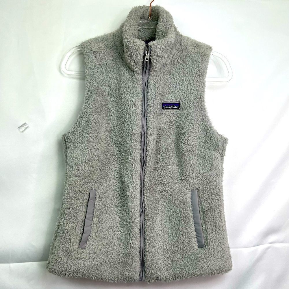 Patagonia Gray Zip up Fleece teddy vest
